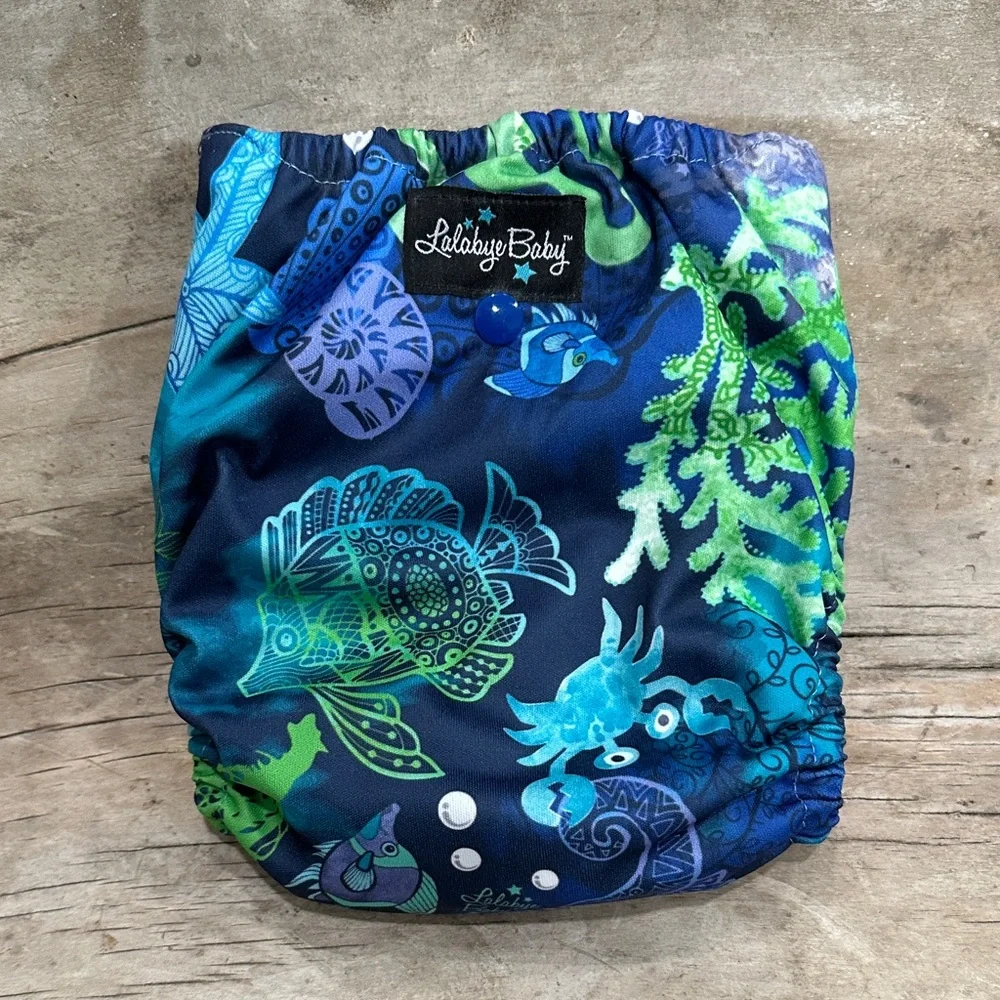 New with tags. Lalabye Baby Ocean Print Reusable Kids Cloth Diaper